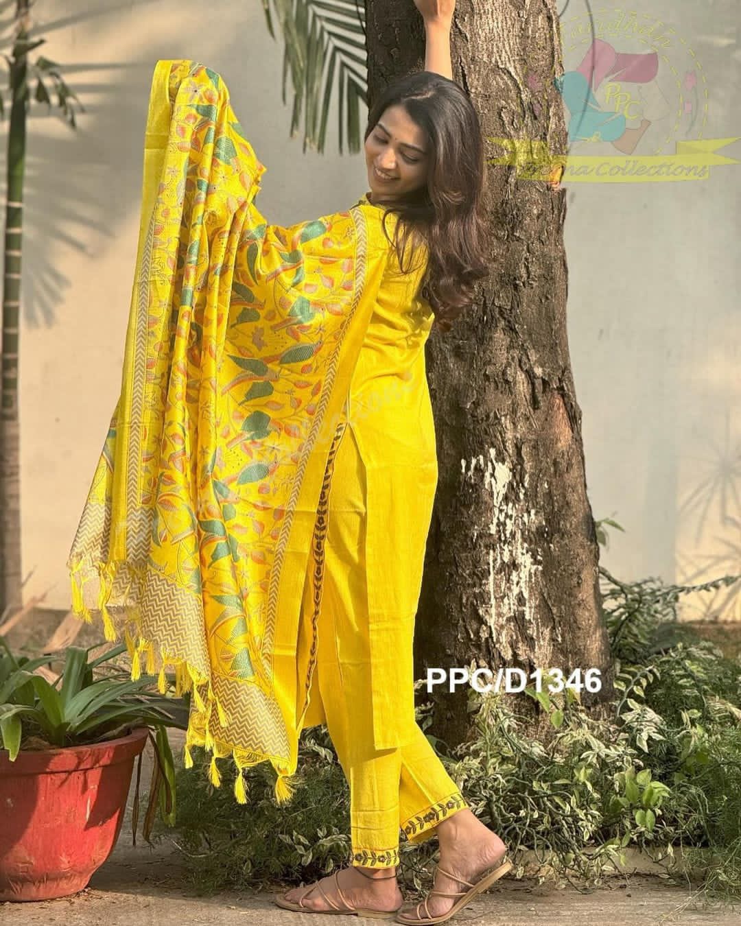 Presenting Beautifully Cotton premium embroidery kurta set for all occasions Come with premium khadi silk Dupata(WARED353)