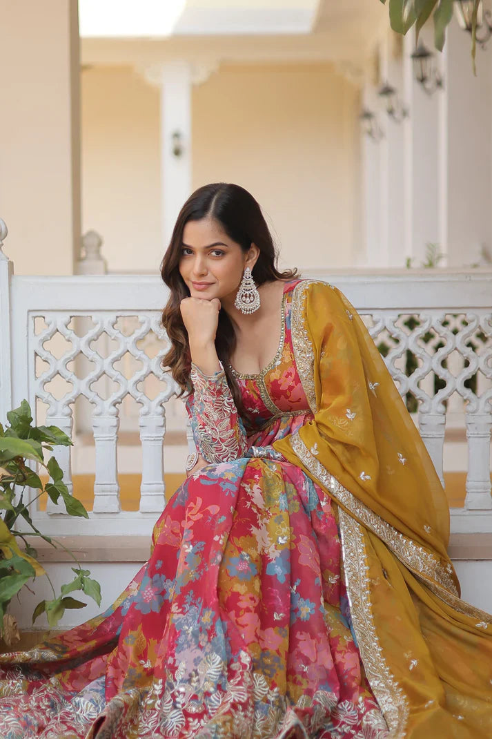 PREMIUM READYMADE ALIA CUT GOWN WITH DUPATTA SET(WD17) (01)