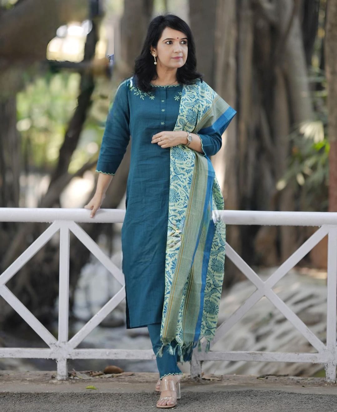 PARIDHAN BY PRERNA COLLECTION'S EXCLUSIVE KHADI COTTON KURTI WITH EMBROIDERY WORK (WARED217)