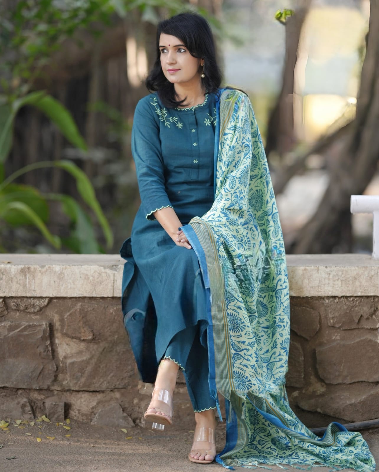 PARIDHAN BY PRERNA COLLECTION'S EXCLUSIVE KHADI COTTON KURTI WITH EMBROIDERY WORK (WARED217)