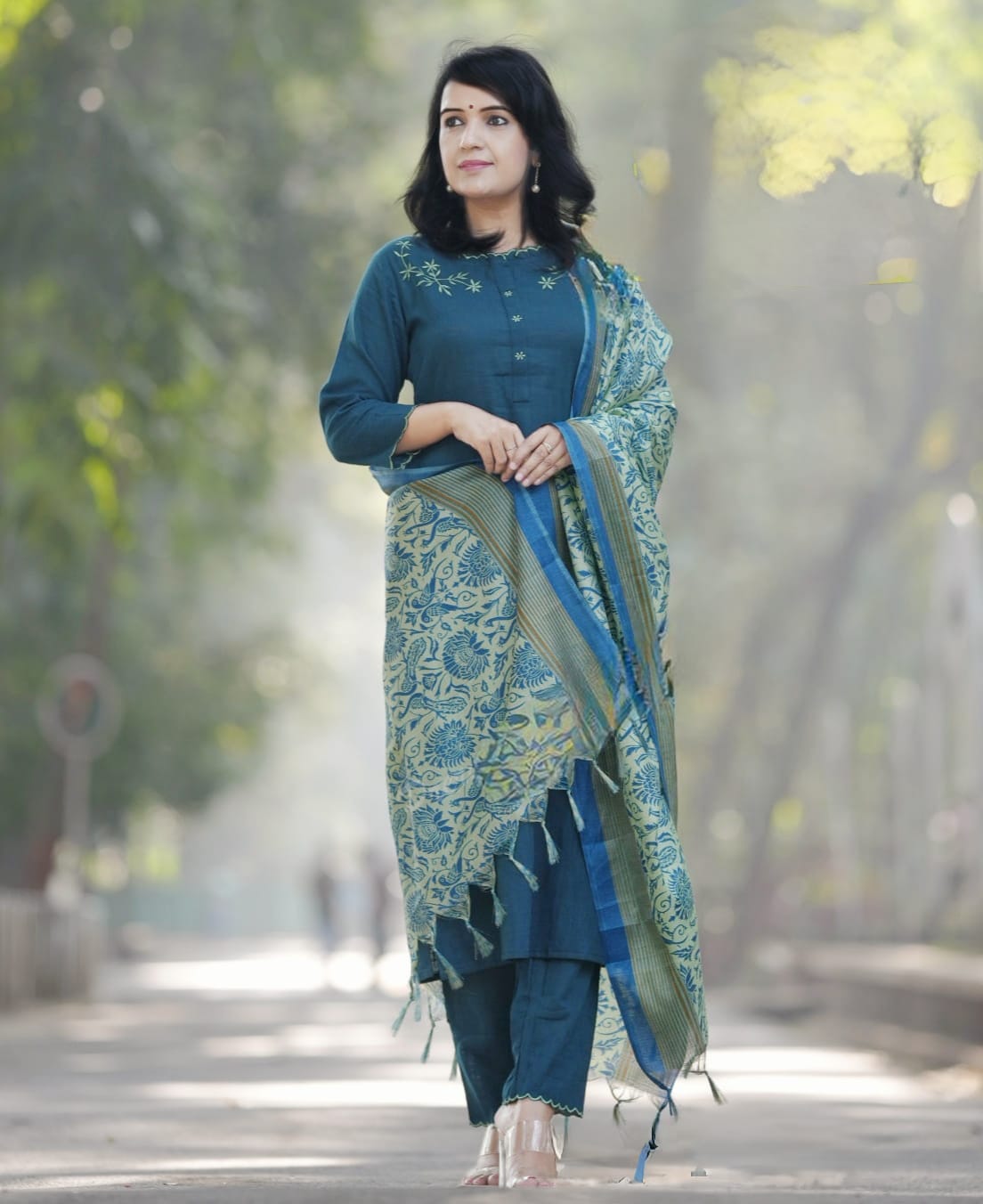 PARIDHAN BY PRERNA COLLECTION'S EXCLUSIVE KHADI COTTON KURTI WITH EMBROIDERY WORK (WARED217)