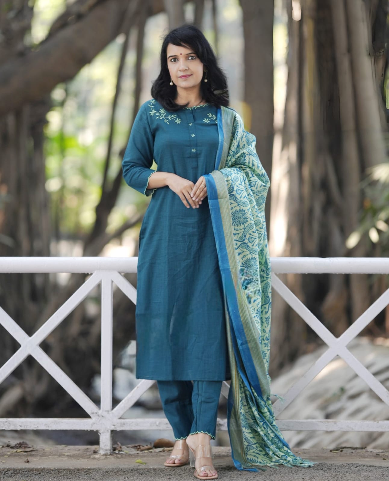 PARIDHAN BY PRERNA COLLECTION'S EXCLUSIVE KHADI COTTON KURTI WITH EMBROIDERY WORK (WARED217)