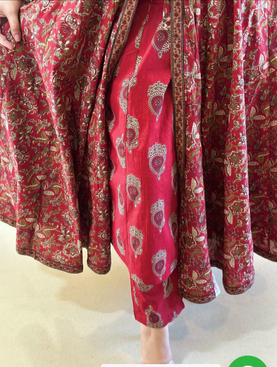 ♥️♥️“ NEW FULL COTTON PRINT HAND WORK ANARKALI KURTI PANT MALMAL DUPATTA ARRIVAL 😍💖(WARED170)