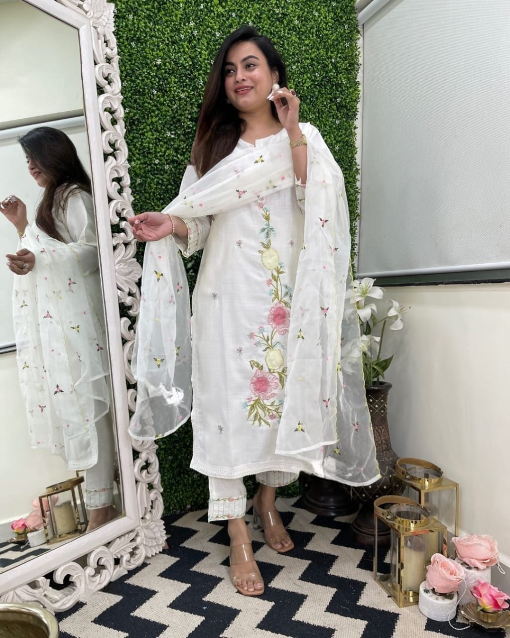 New Launch special❤️ Pure cotton 60-60 super quality Kurta pant duppttaa set.(WARED181)