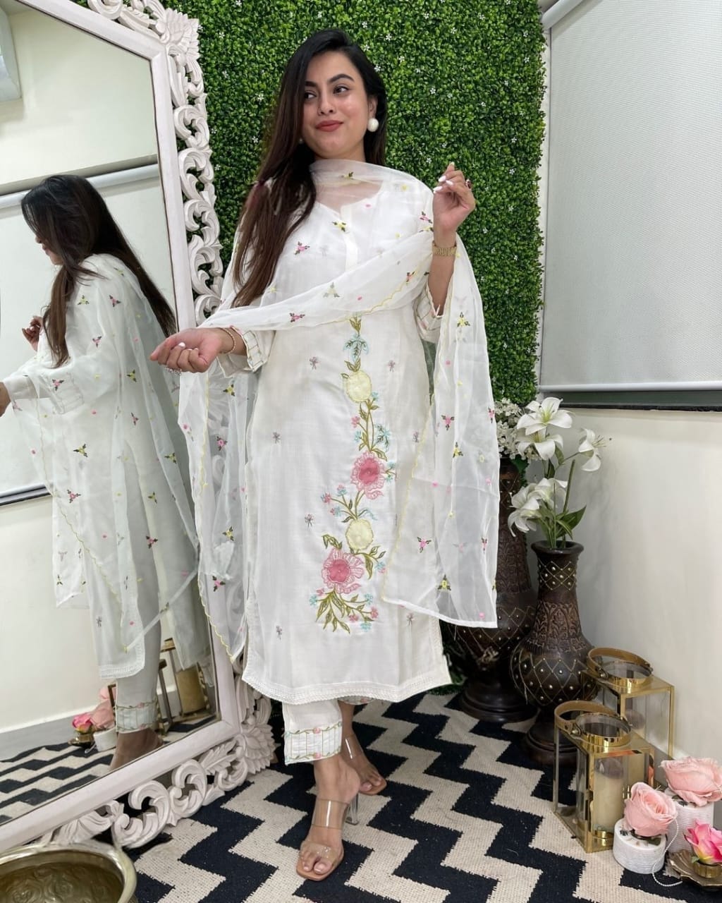 New Launch special❤️ Pure cotton 60-60 super quality Kurta pant duppttaa set.(WARED181)