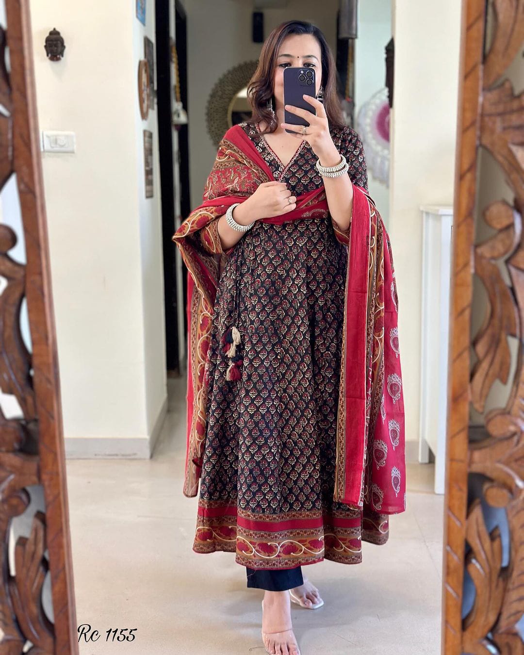 π Beautiful printed with Handwork Anarkali Kurta Duppata Set in new Summer Colour β£οΈ(WARED186)