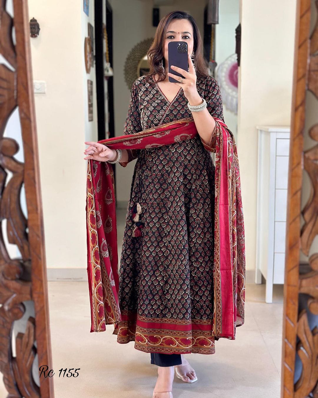 π Beautiful printed with Handwork Anarkali Kurta Duppata Set in new Summer Colour β£οΈ(WARED186)