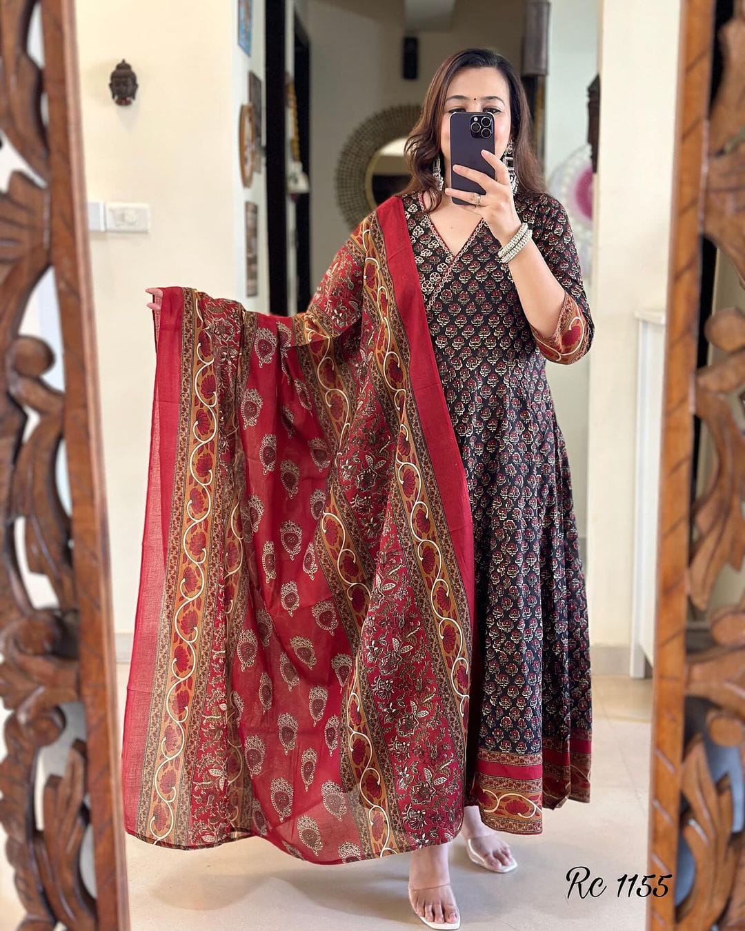 π Beautiful printed with Handwork Anarkali Kurta Duppata Set in new Summer Colour β£οΈ(WARED186)