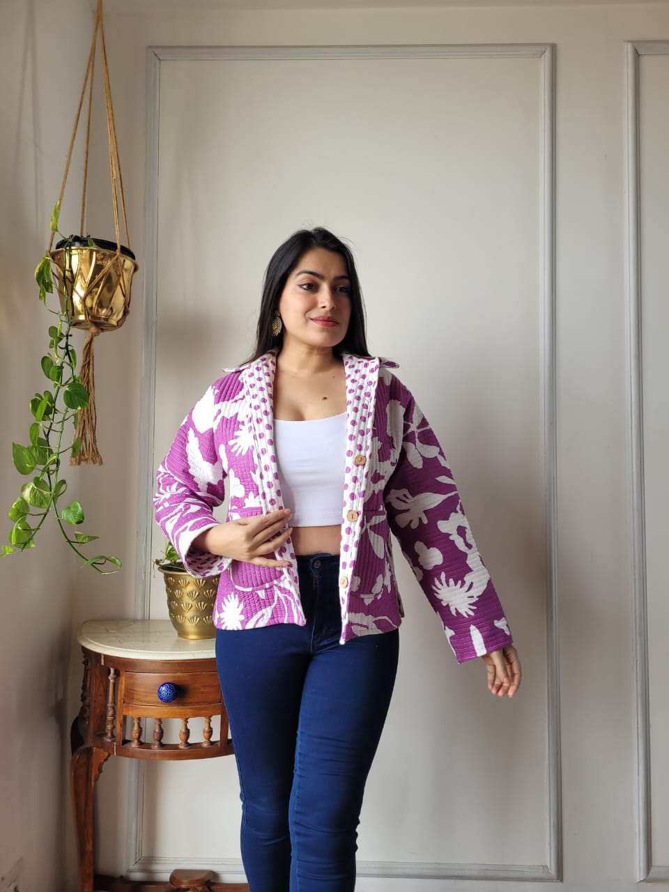 Presenting Jaipuri printed Women's Wear Quilted Full Sleeves JACKETS 🧥01