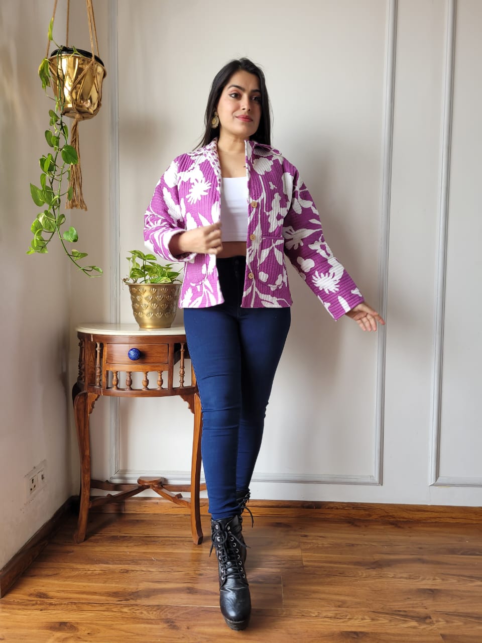 Presenting Jaipuri printed Women's Wear Quilted Full Sleeves JACKETS 🧥01