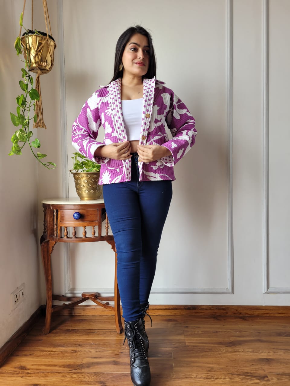 Presenting Jaipuri printed Women's Wear Quilted Full Sleeves JACKETS 🧥01
