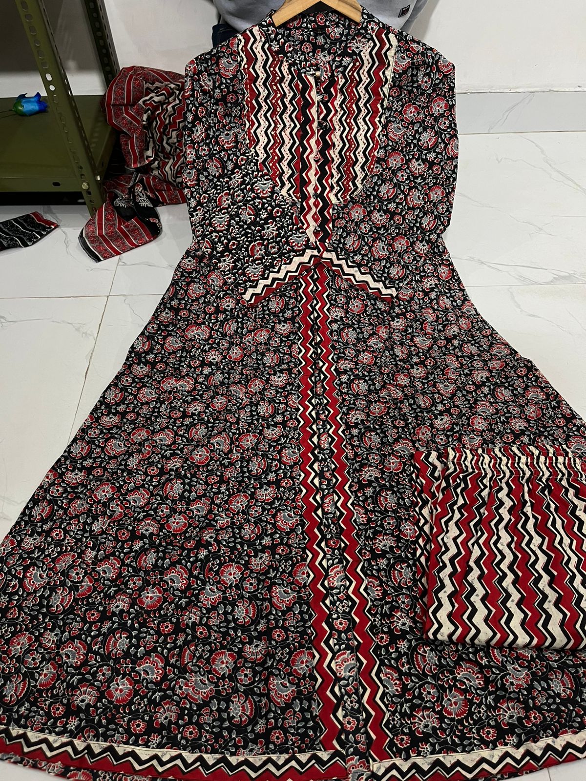 💃*Presenting New Designer Festival Collection In Pure Cotton With Hand And Adda Sequence Work Front Open kurta And Dupatta Set Fully Stitched Ready To Wear💃(WARED161)