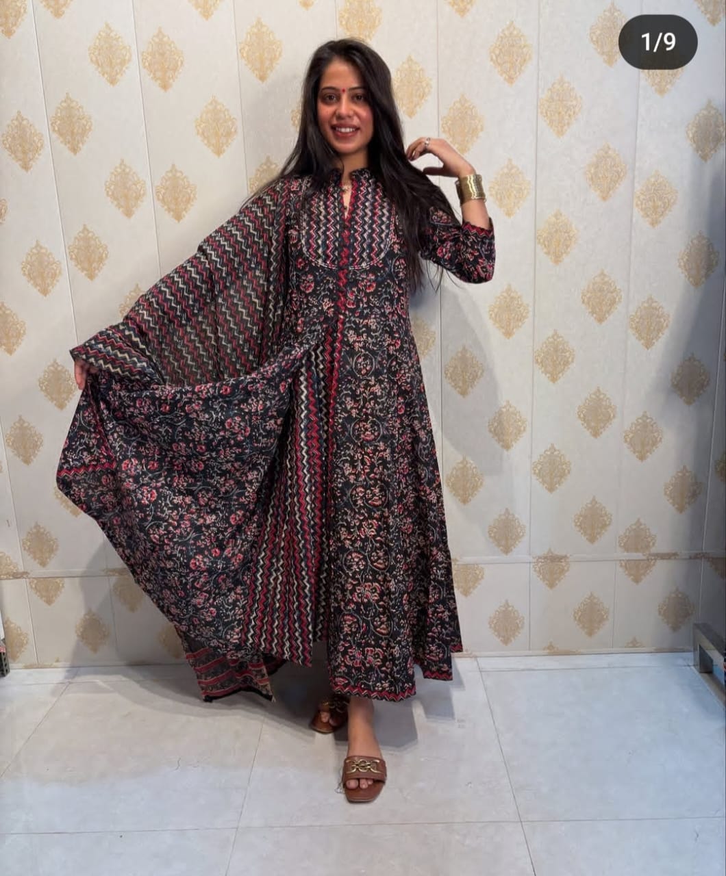 💃*Presenting New Designer Festival Collection In Pure Cotton With Hand And Adda Sequence Work Front Open kurta And Dupatta Set Fully Stitched Ready To Wear💃(WARED161)