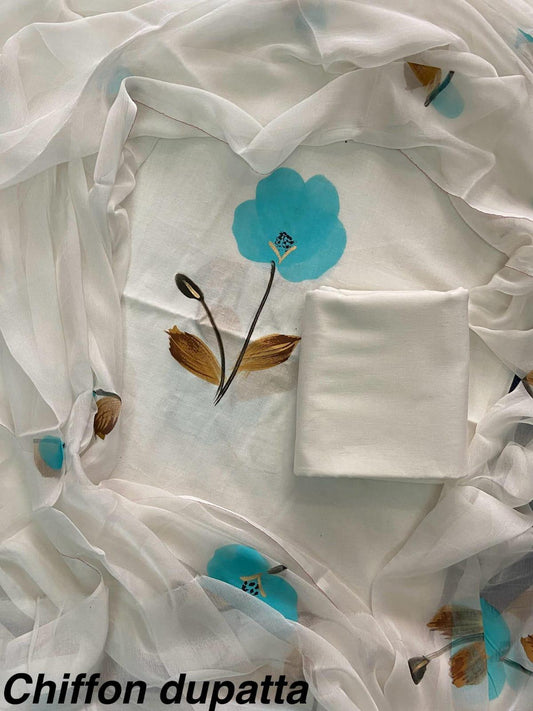 JAAL HAND BLOCK PRINT COTTON SUIT SET WITH CHIFFON DUPATTA