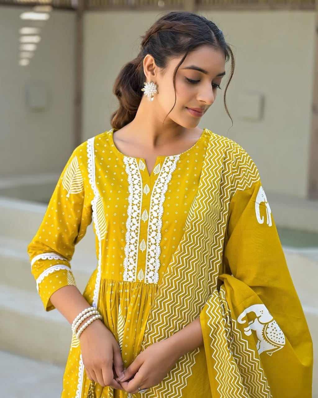 Jaipur cotton candy suits Look Nyra cut out of a dreamy movie set as you turn around and walk in this elegant flaired suit ! The perfect of traditional wear(WARED375)