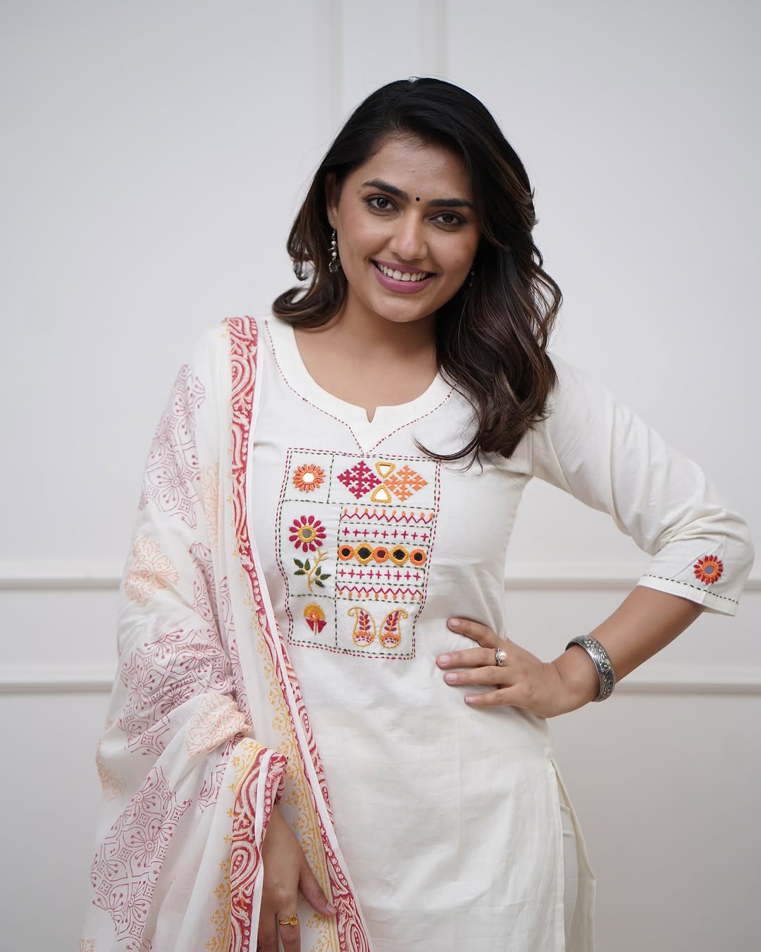 π BEAUTIFUL HEAVY COTTON KURTA PANT WITH DUPATTA SET πππ(WARED393)