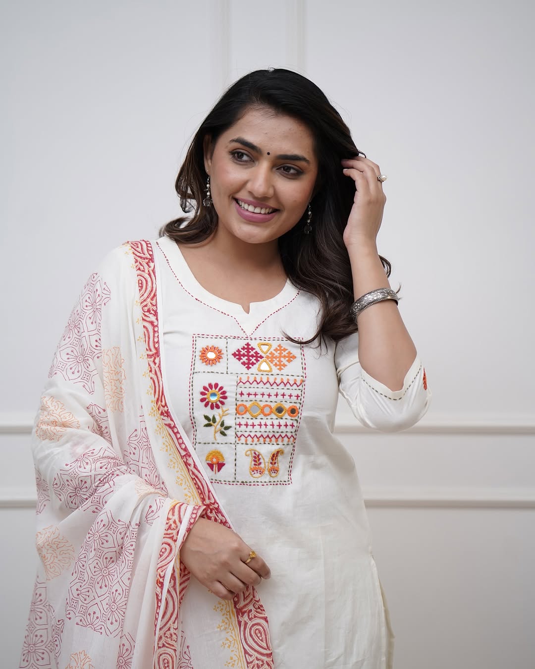 π BEAUTIFUL HEAVY COTTON KURTA PANT WITH DUPATTA SET πππ(WARED393)