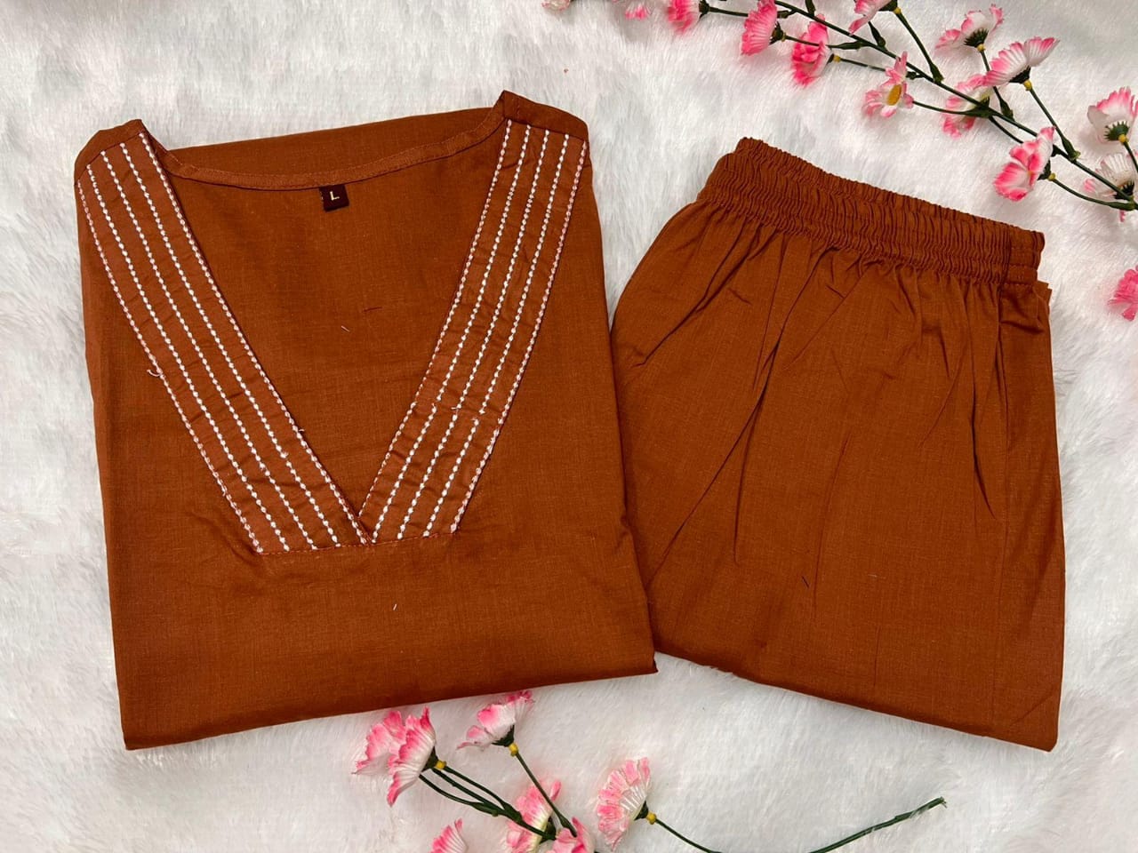 Upgrade your office wear wardrobe with this classy kurti embroidery work detailing with (WACD71)