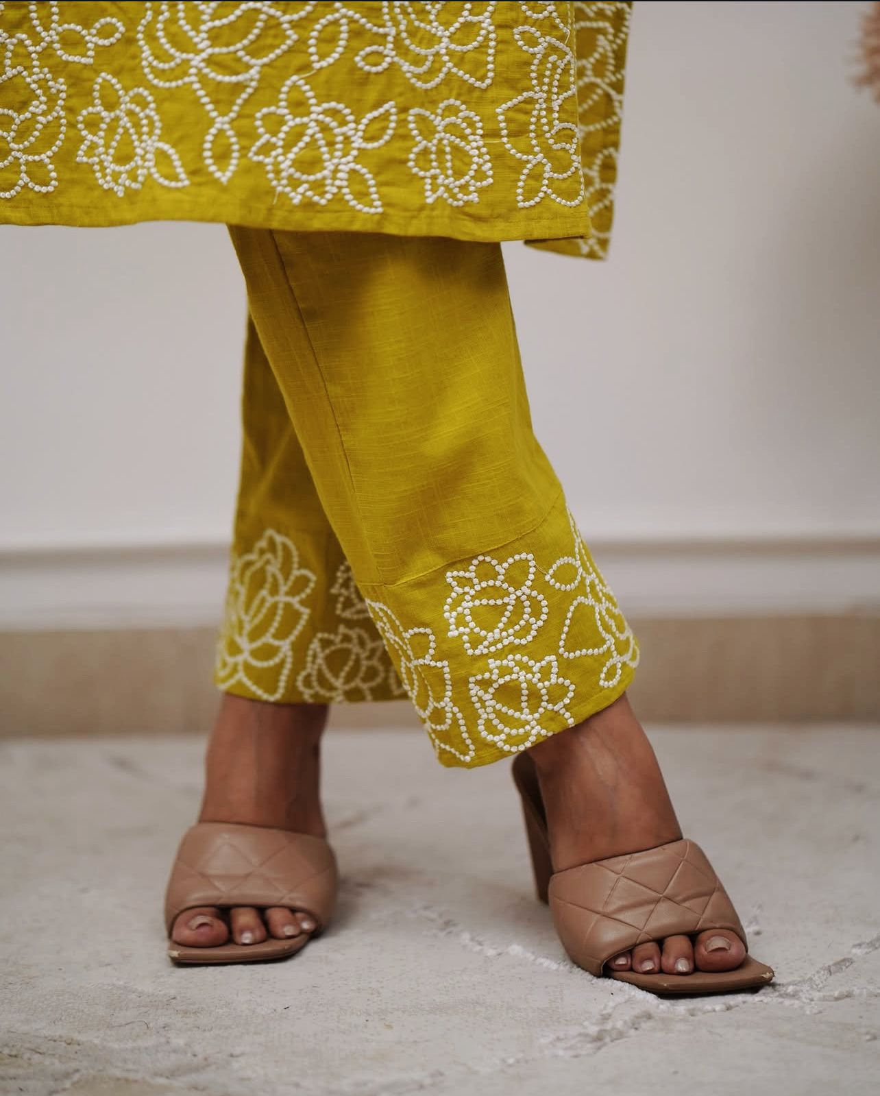 Upgrade your office wear wardrobe with this classy kurti embroidery work detailing with (WACD68)