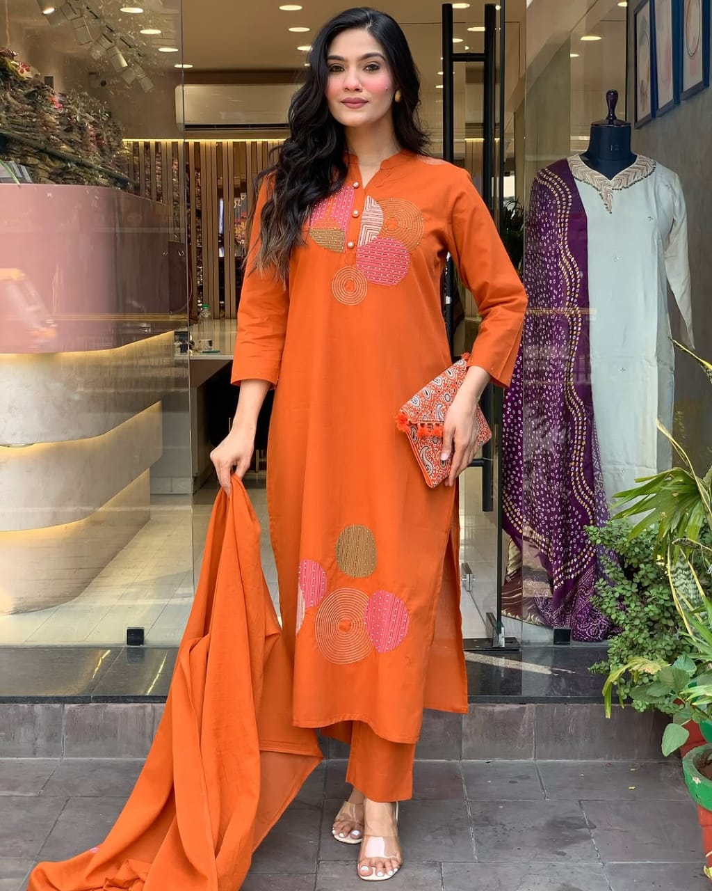 This Kurti,pant dupatta set is perfect for the summer season with its vibrant floral print and confident (WARED408)