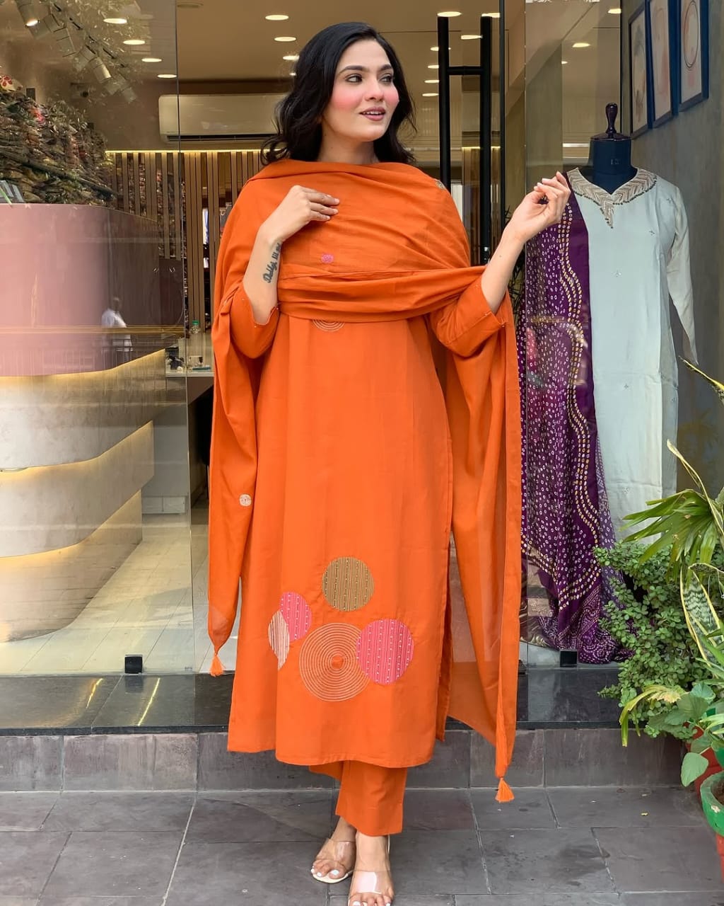 This Kurti,pant dupatta set is perfect for the summer season with its vibrant floral print and confident (WARED408)