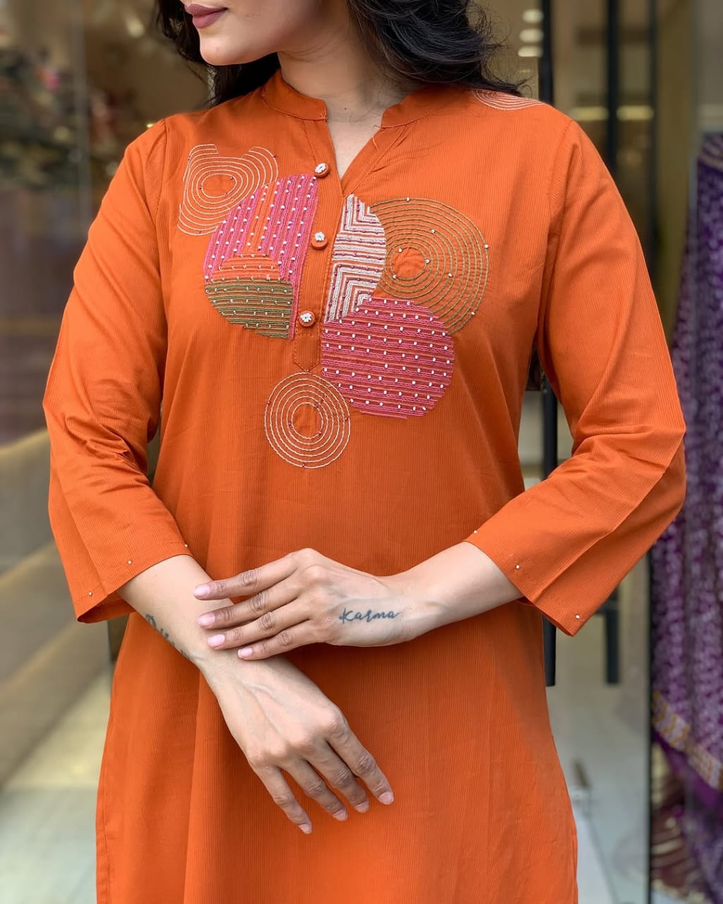 This Kurti,pant dupatta set is perfect for the summer season with its vibrant floral print and confident (WARED408)