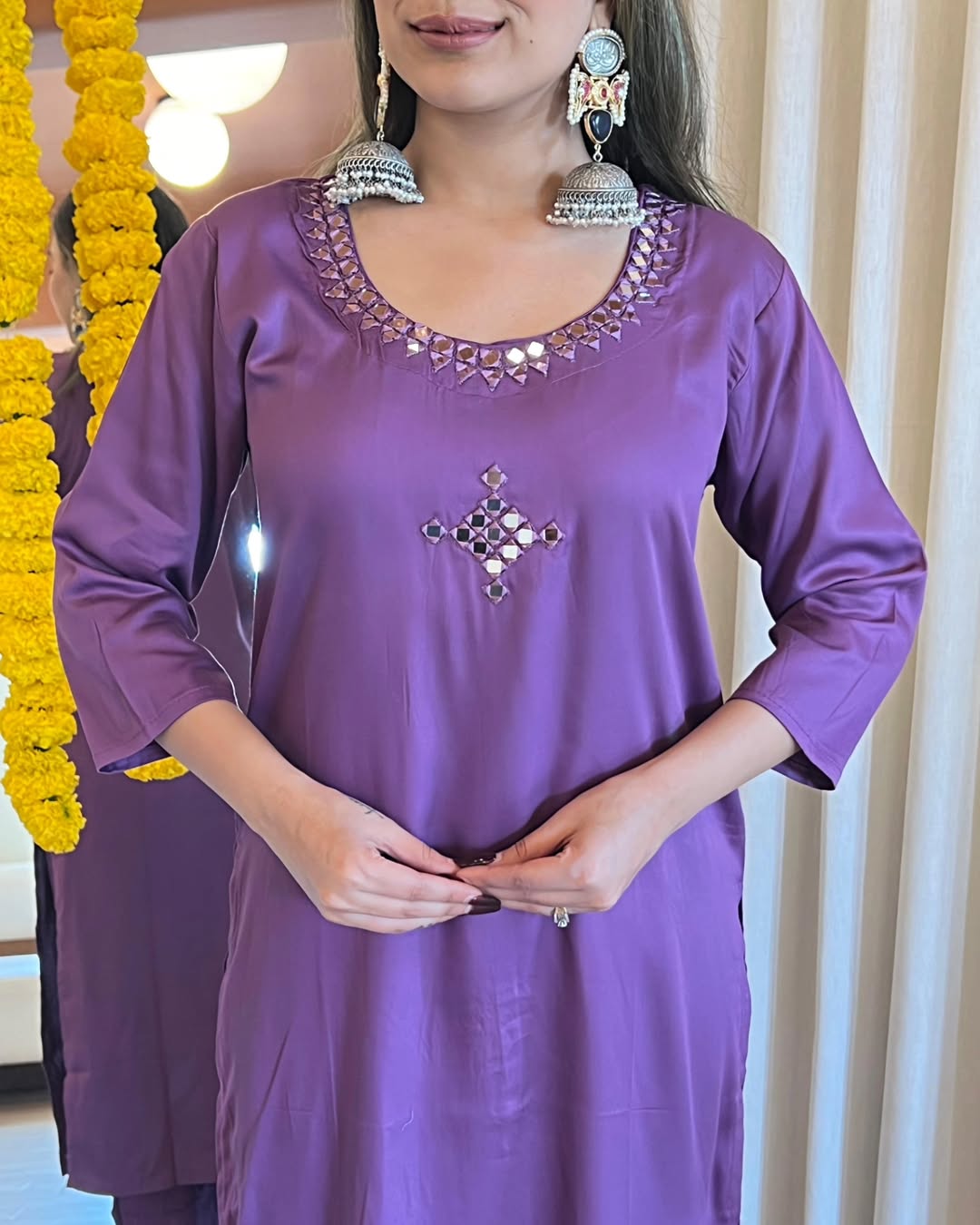 Launching Beautiful mirror work paired with matching Pent , completed with printed gaji silk duppta(WARED411)