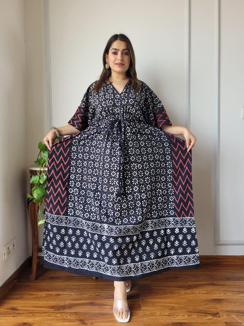 Exclusive New  Added Hand Block printed KAFTAN 🔸️Authentic PRINT, with natural colours89