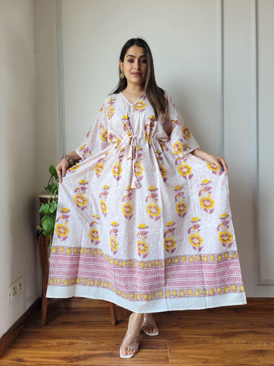 Exclusive New  Added Hand Block printed KAFTAN 🔸️Authentic PRINT, with natural colours85