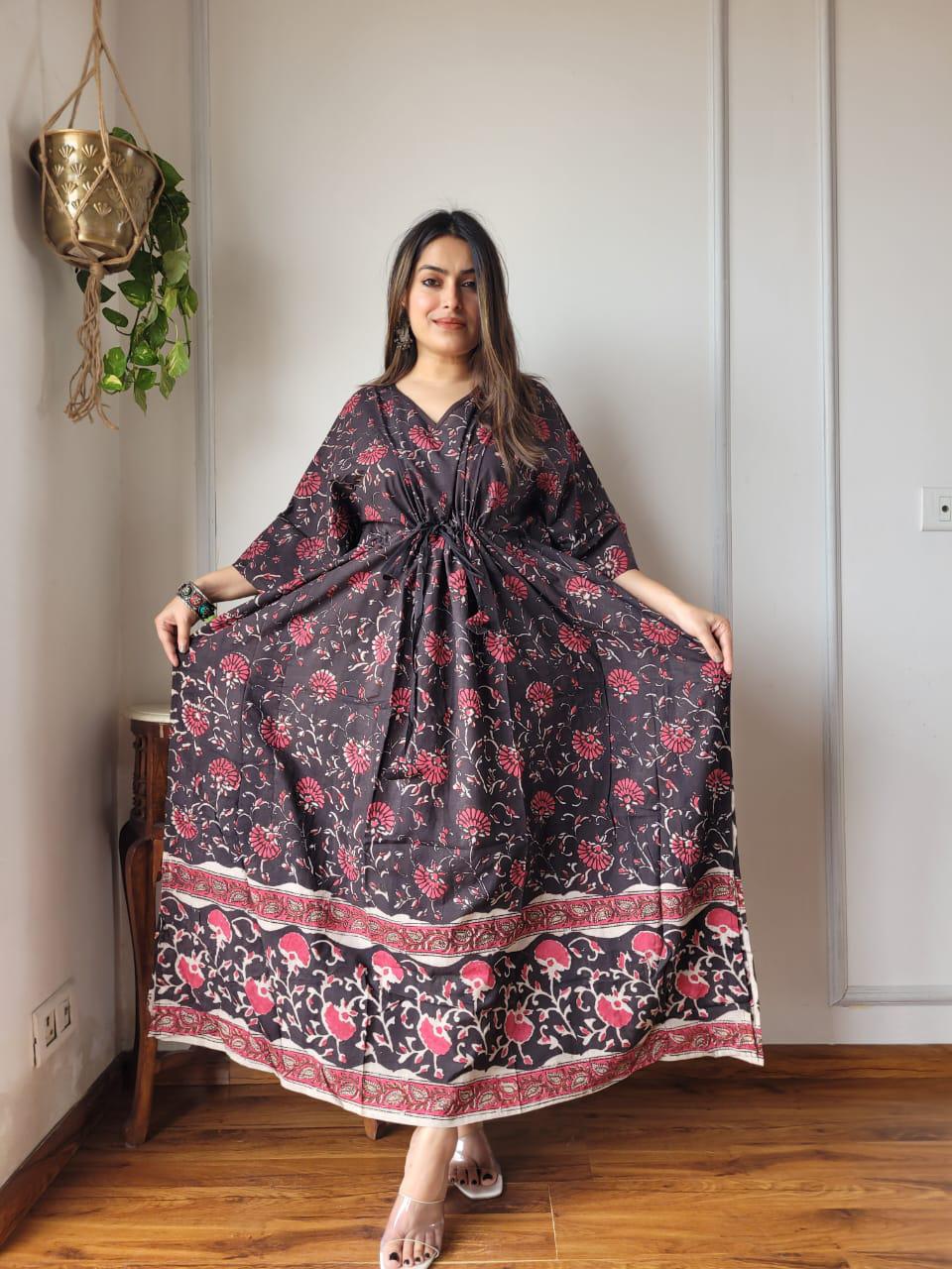 Exclusive New  Added Hand Block printed KAFTAN 🔸️Authentic PRINT, with natural colours79