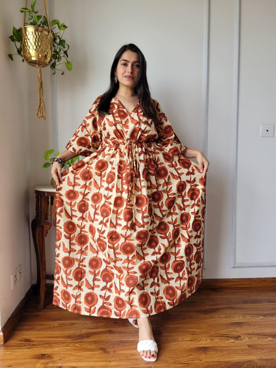 Exclusive New Added Hand Block printed KAFTAN 🔸️Authentic PRINT, with natural colours. 26