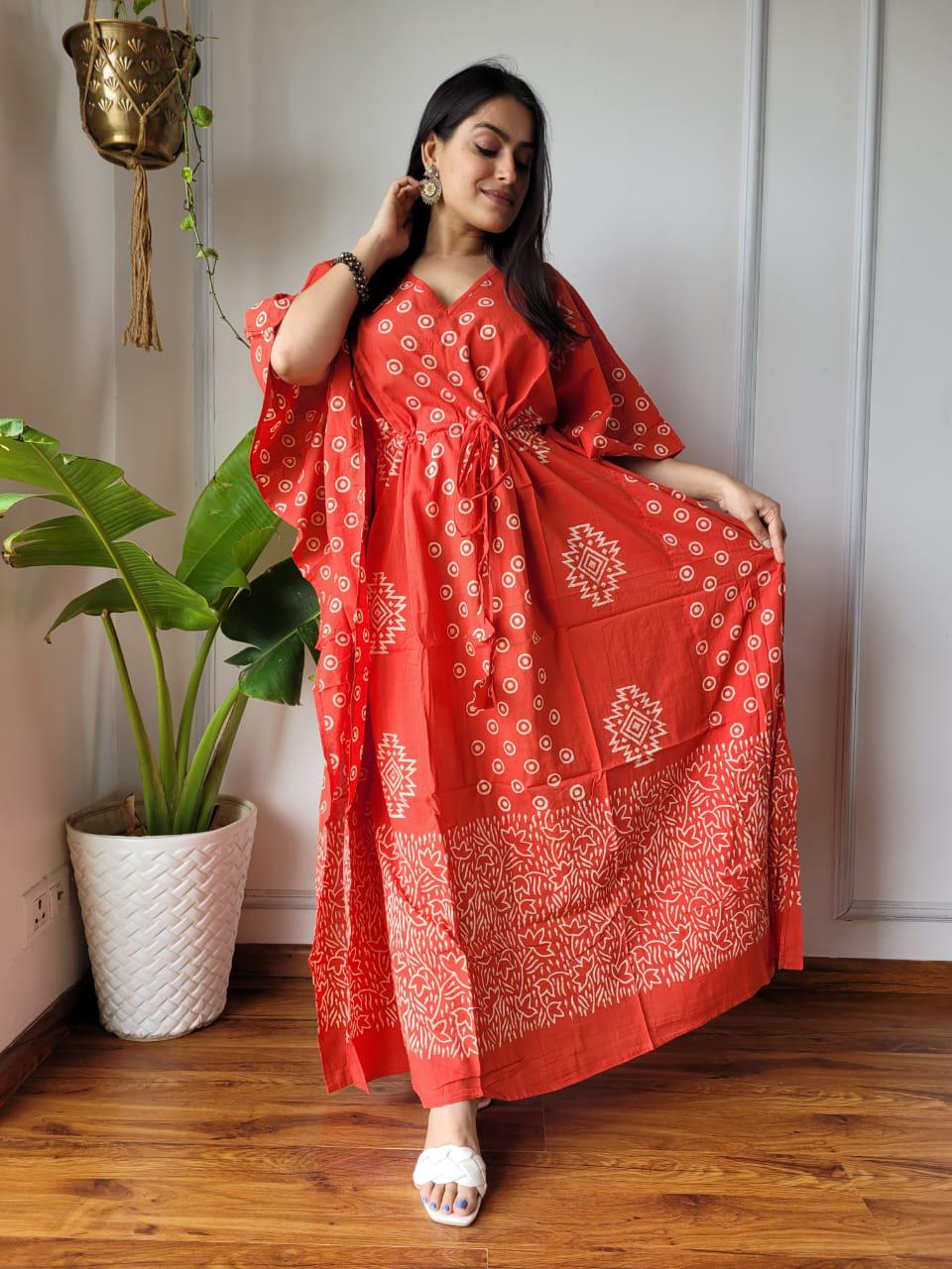 Exclusive New Added Hand Block printed KAFTAN 🔸️Authentic PRINT, with natural colours. 22