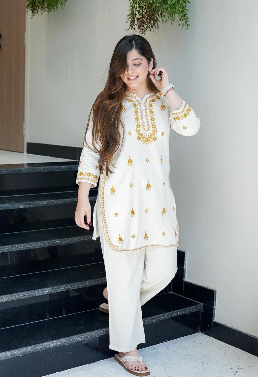 gathering Flattering Pure cotton hand embroidery(WACD124)