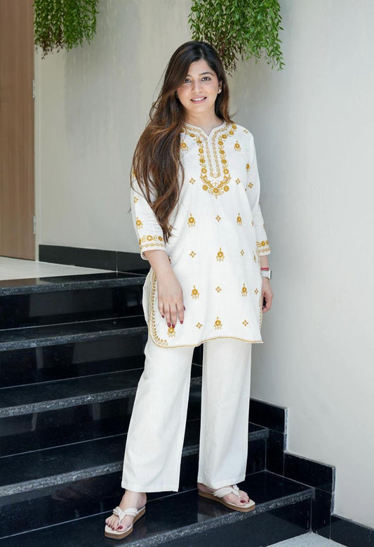 gathering Flattering Pure cotton hand embroidery(WACD124)