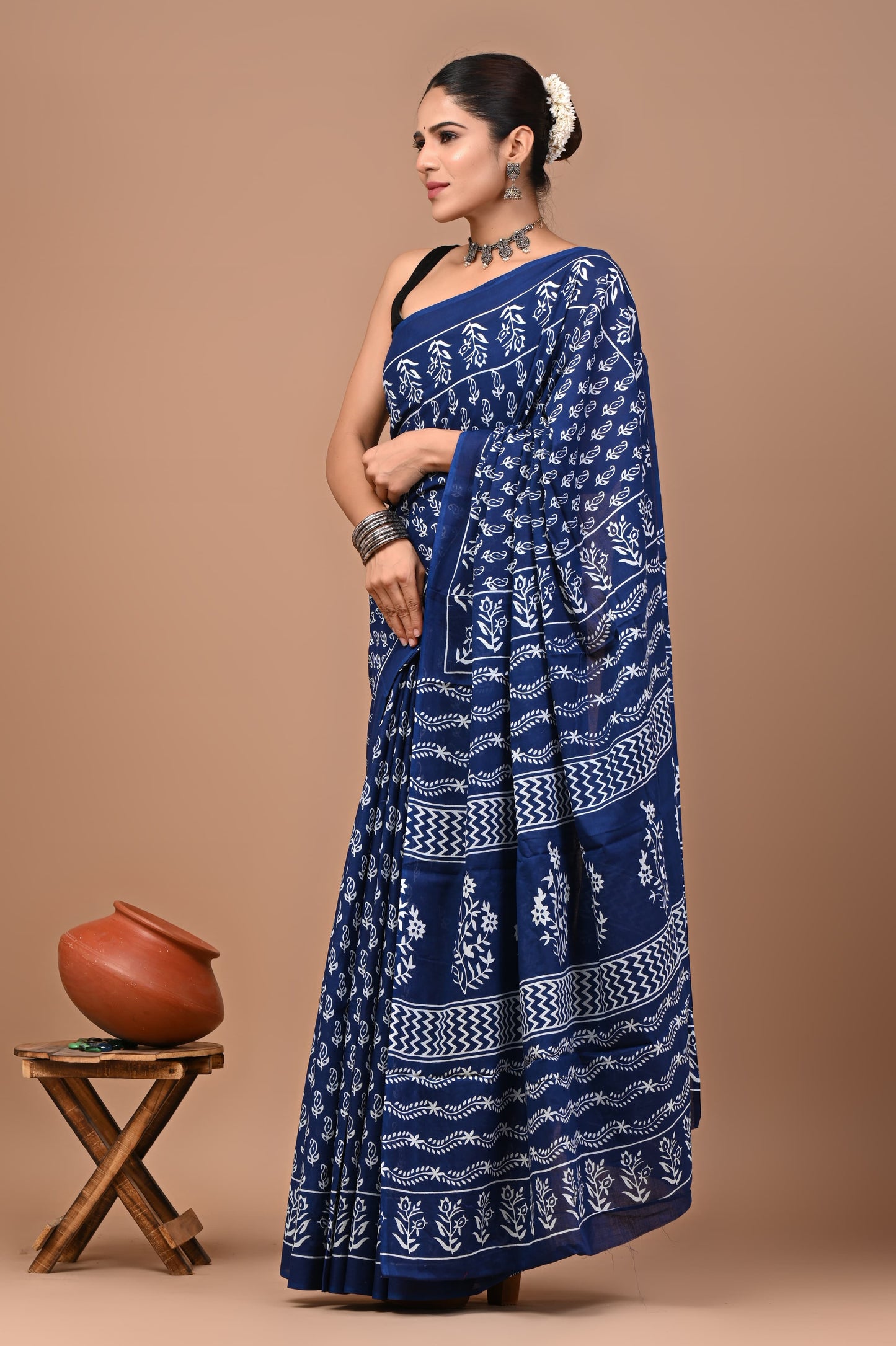 New Exclusive Block Printed Pure Cotton Saree 82
