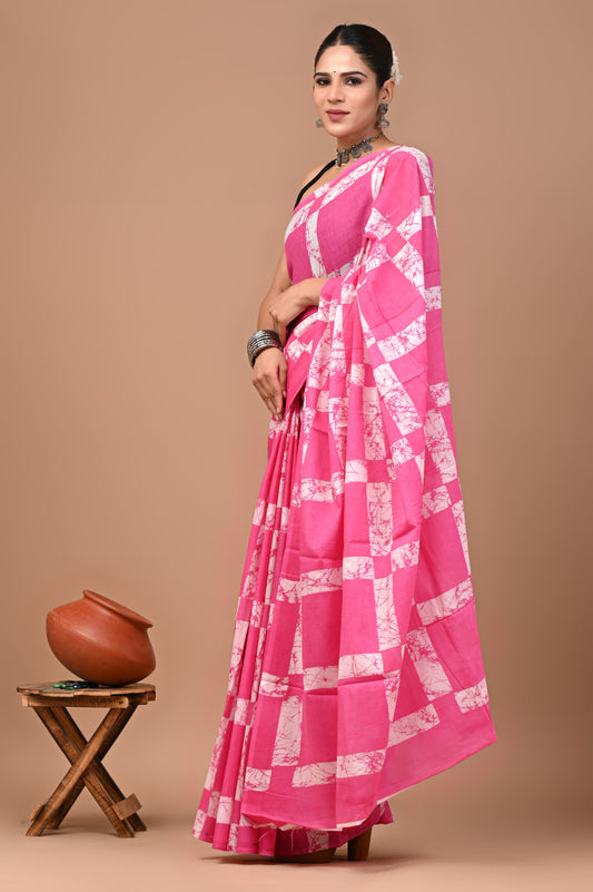 Exclusive Premium Hand Block Printed Pure Cotton Saree 48