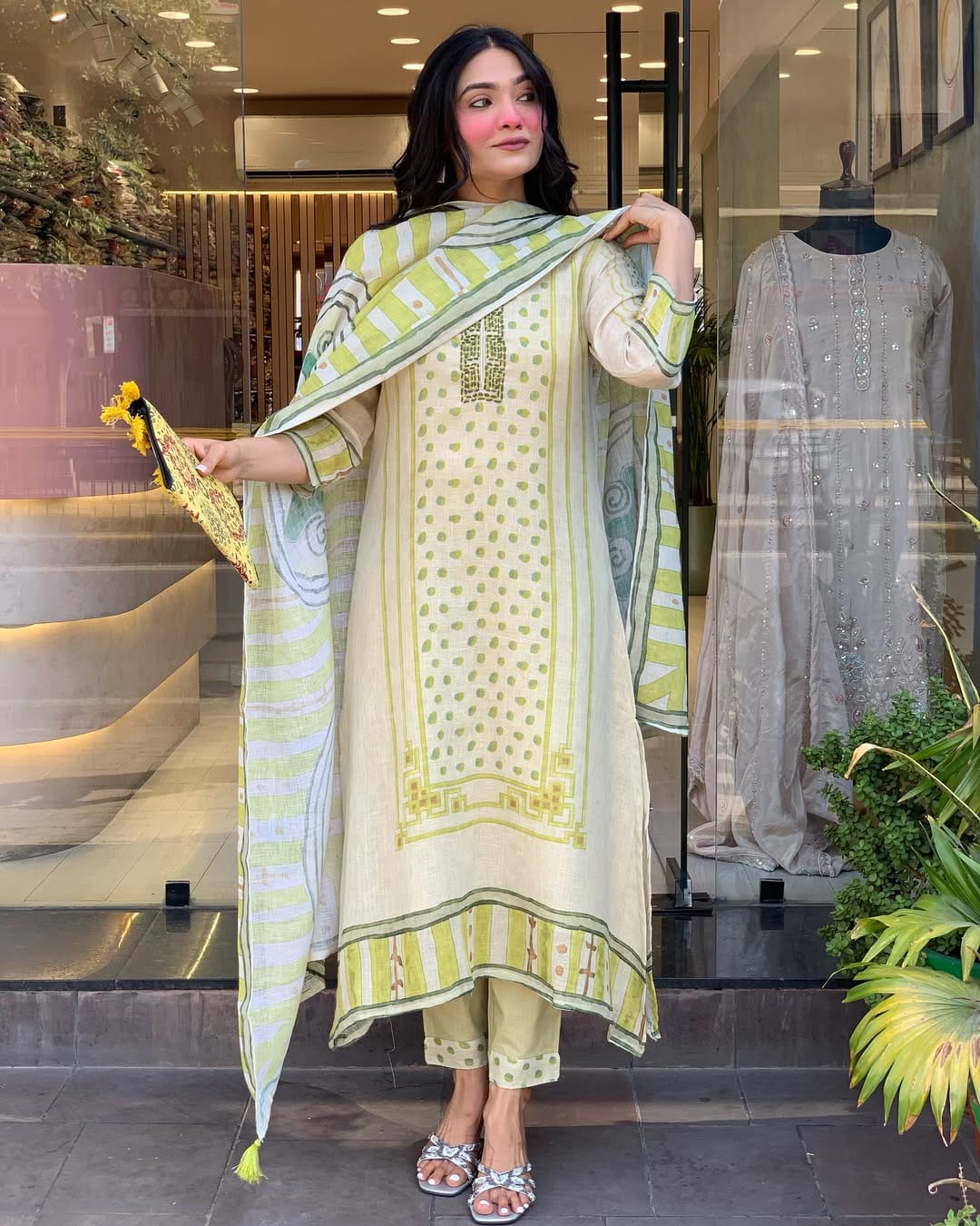 Chanderi-Silk Embroidered Printed (WARED460)