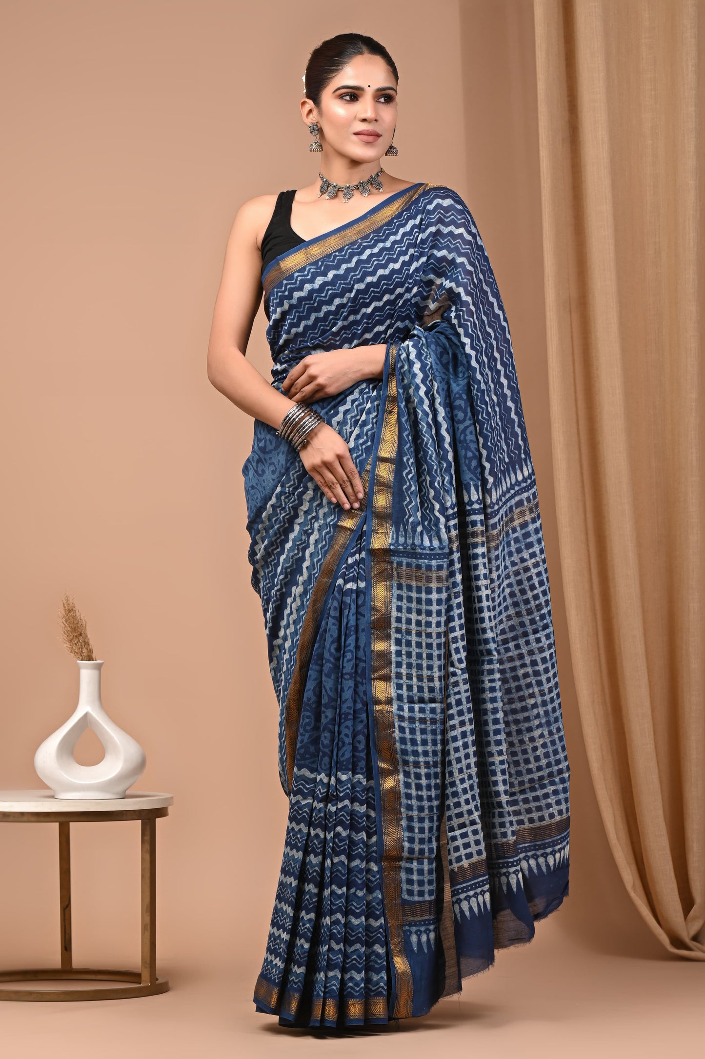 Premium Maheshwari Silk Saree (SWSRMAH85)