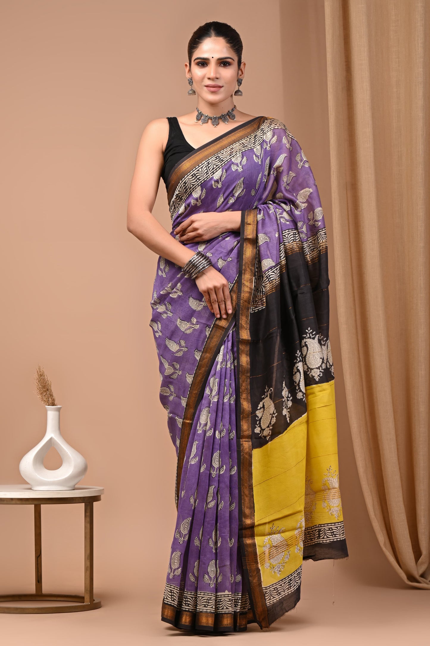 Premium Maheshwari Silk Saree (SWSRMAH80)
