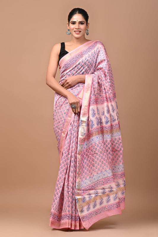 Flora Printed Maheshwari Silk Saree (SWSRMAH09)