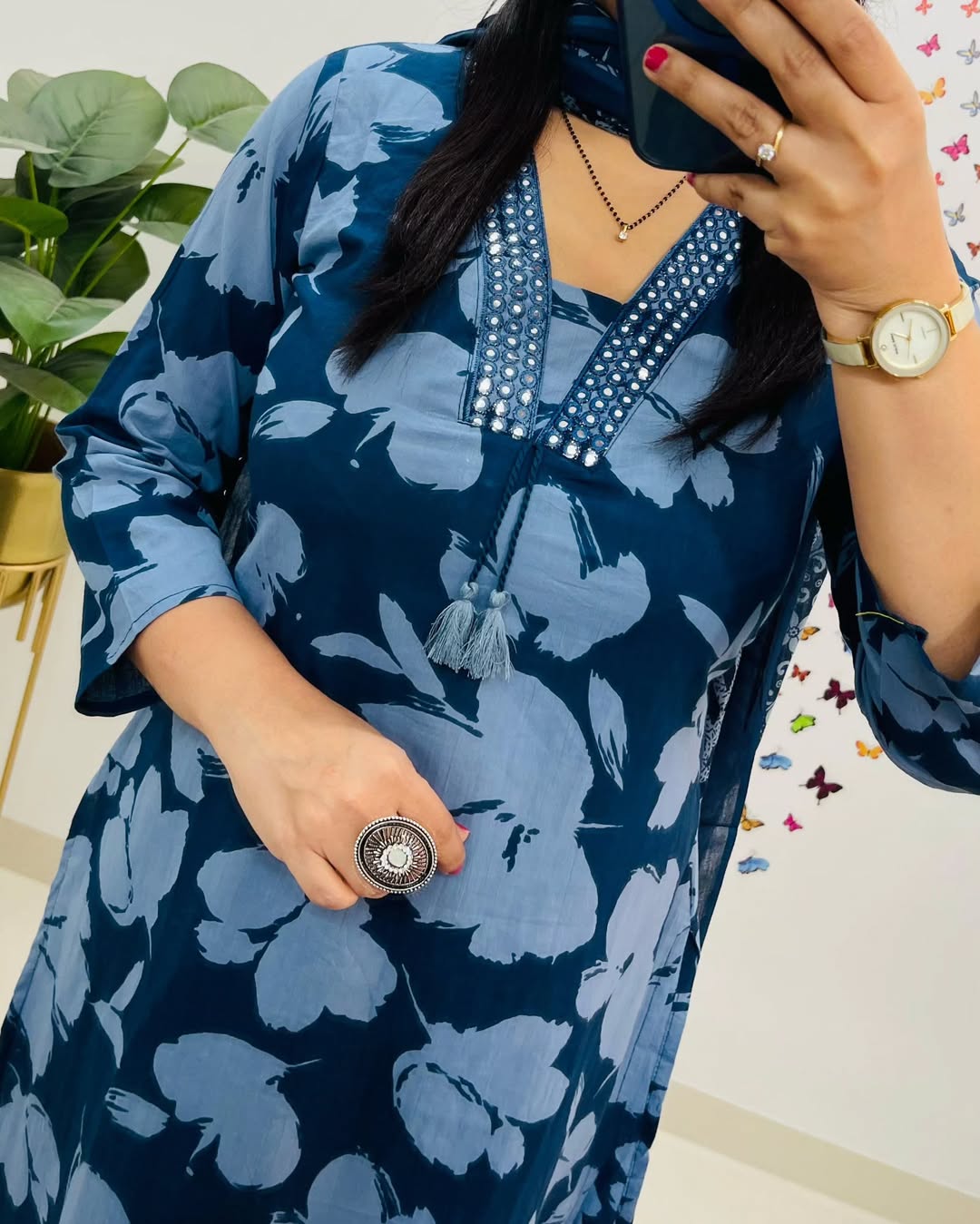 🧶💫New Designer Floral Cotton Suit set collection(WARED468)