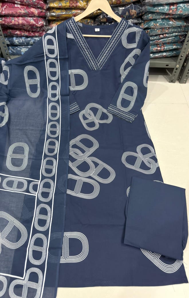 ๐ Beautiful Cottan Kurtis pent with Mulmal duptta ๐(WARED471)
