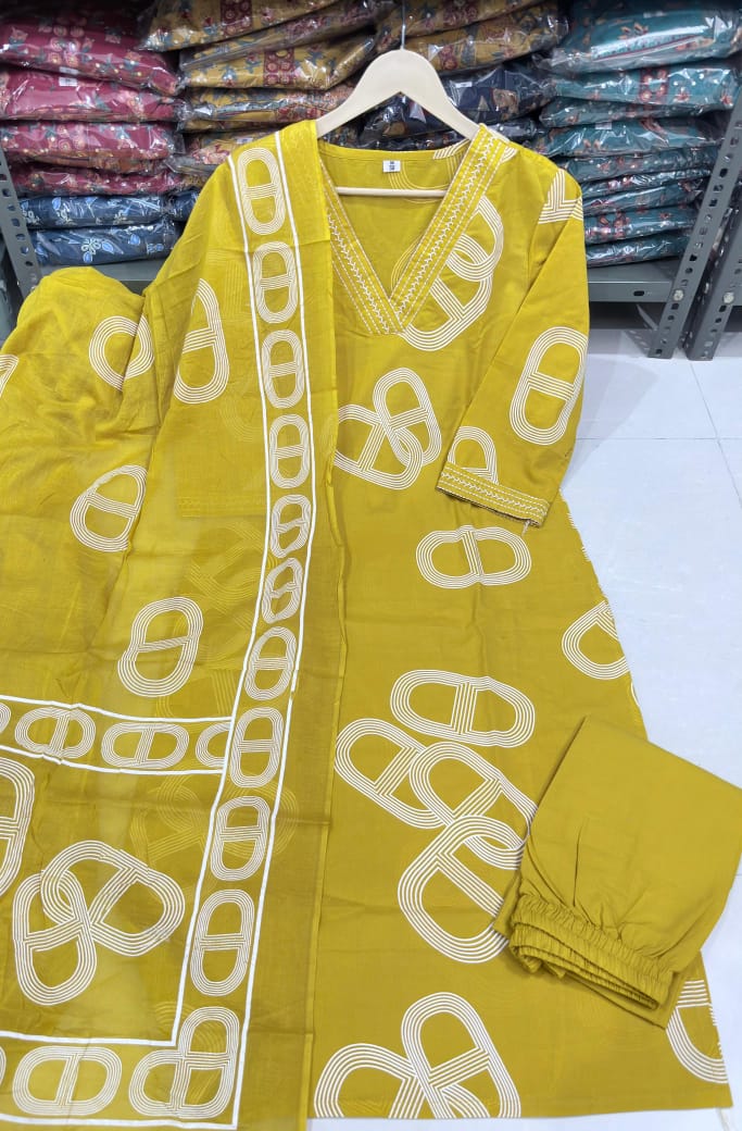 π Beautiful Cottan Kurtis pent with Mulmal duptta π(WARED470