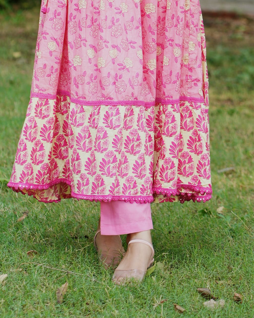Beautiful Heavy quality cotton Fabric designer festive wear frock style kurti with pattern pant with mirror work(WARED465)