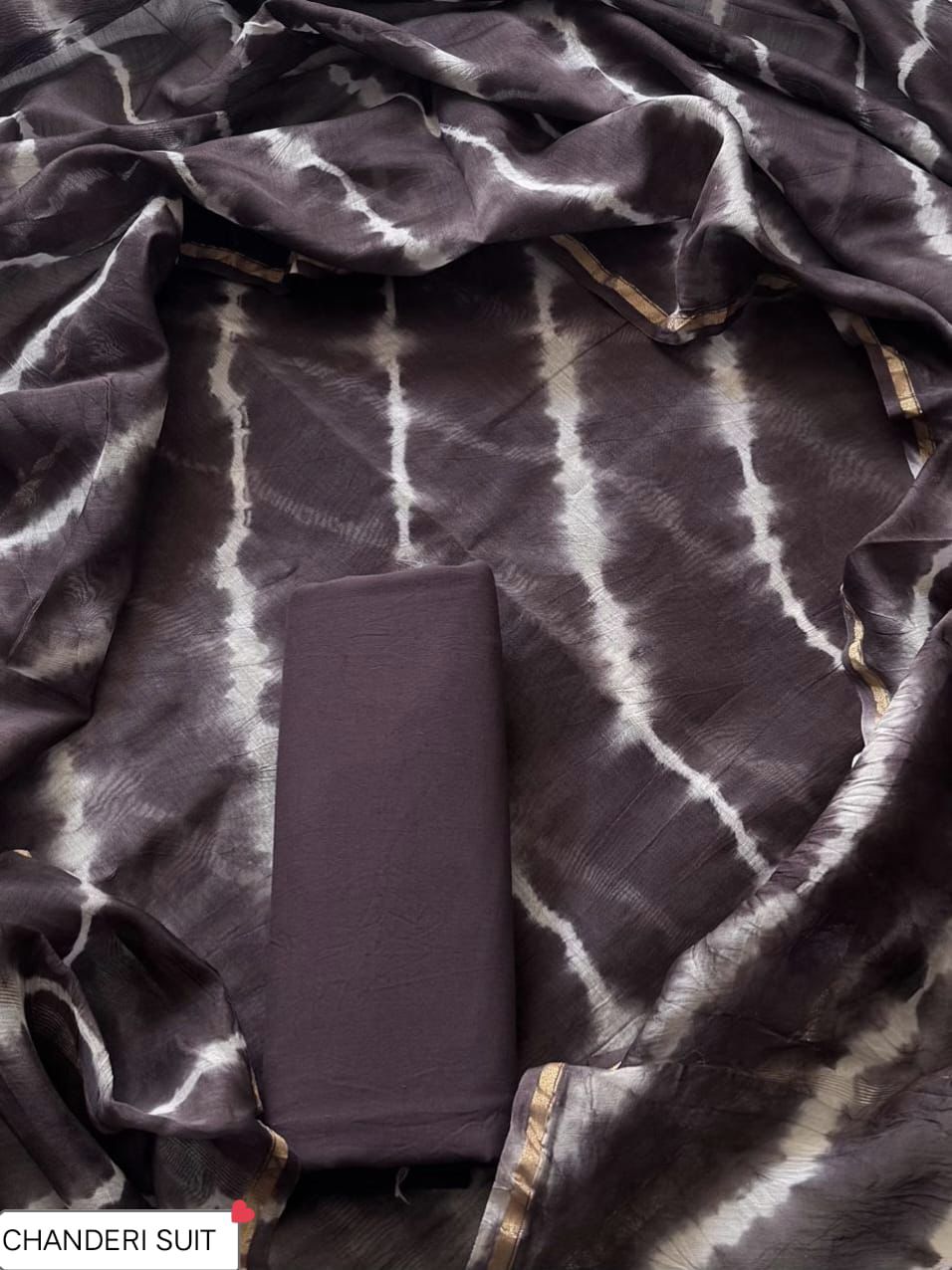 EXCLUSIVE COLLECTION : HAND BLOCK PRINT CHANDERI SILK SUIT SET 28