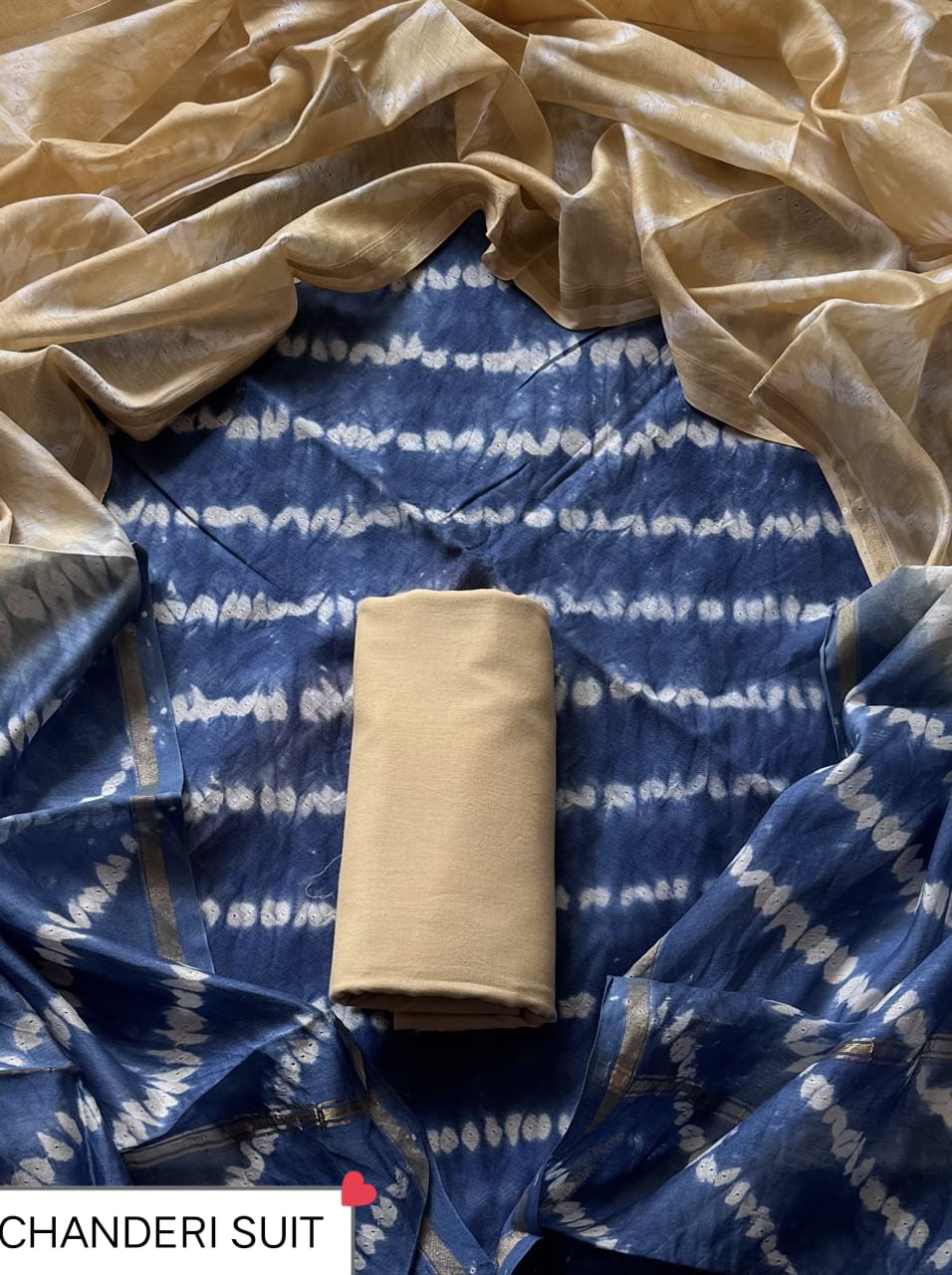 EXCLUSIVE COLLECTION : HAND BLOCK PRINT CHANDERI SILK SUIT SET 28