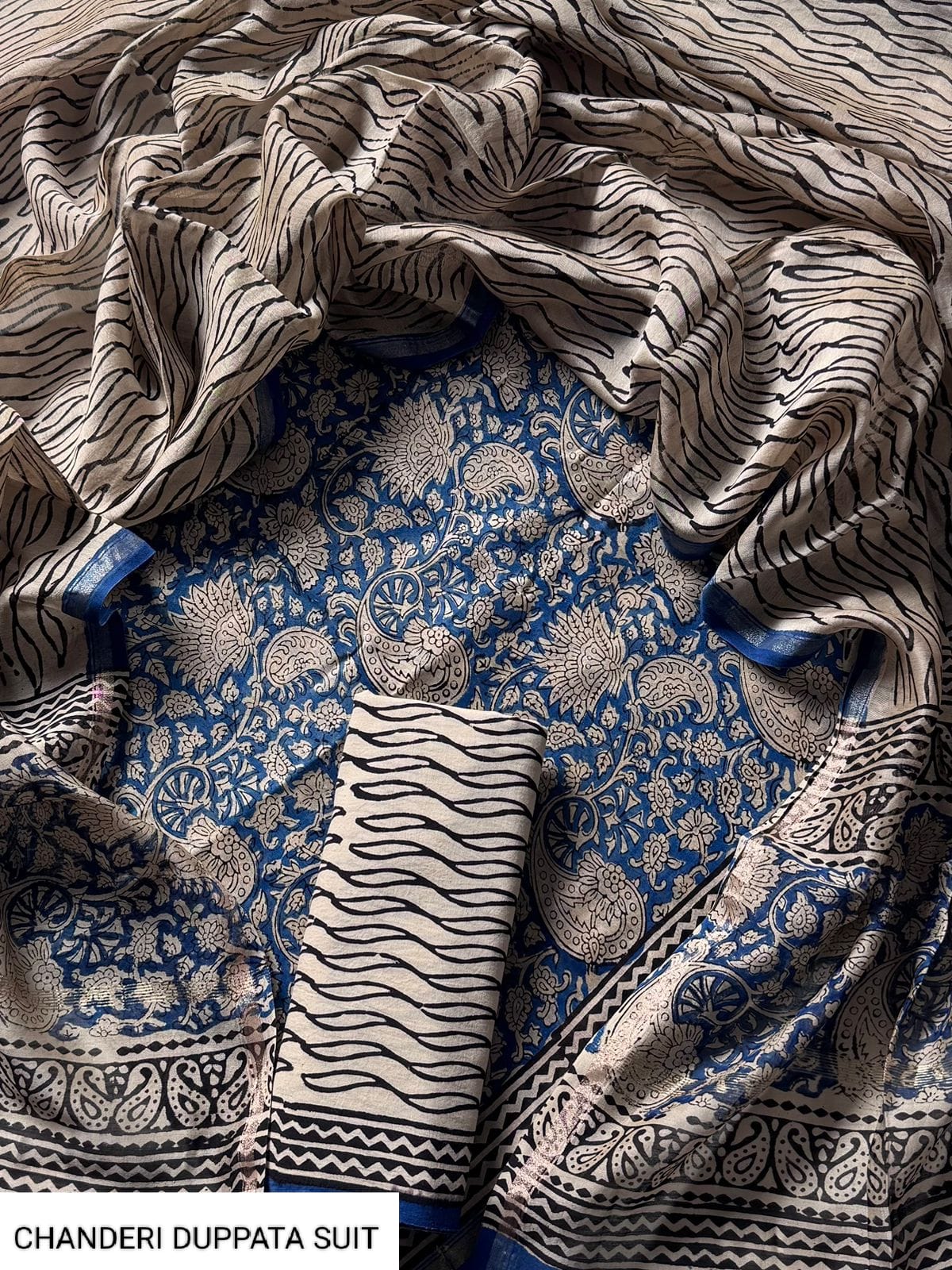 CHANDERI SILK SUIT WITH CHANDERI SILK DUPATTA