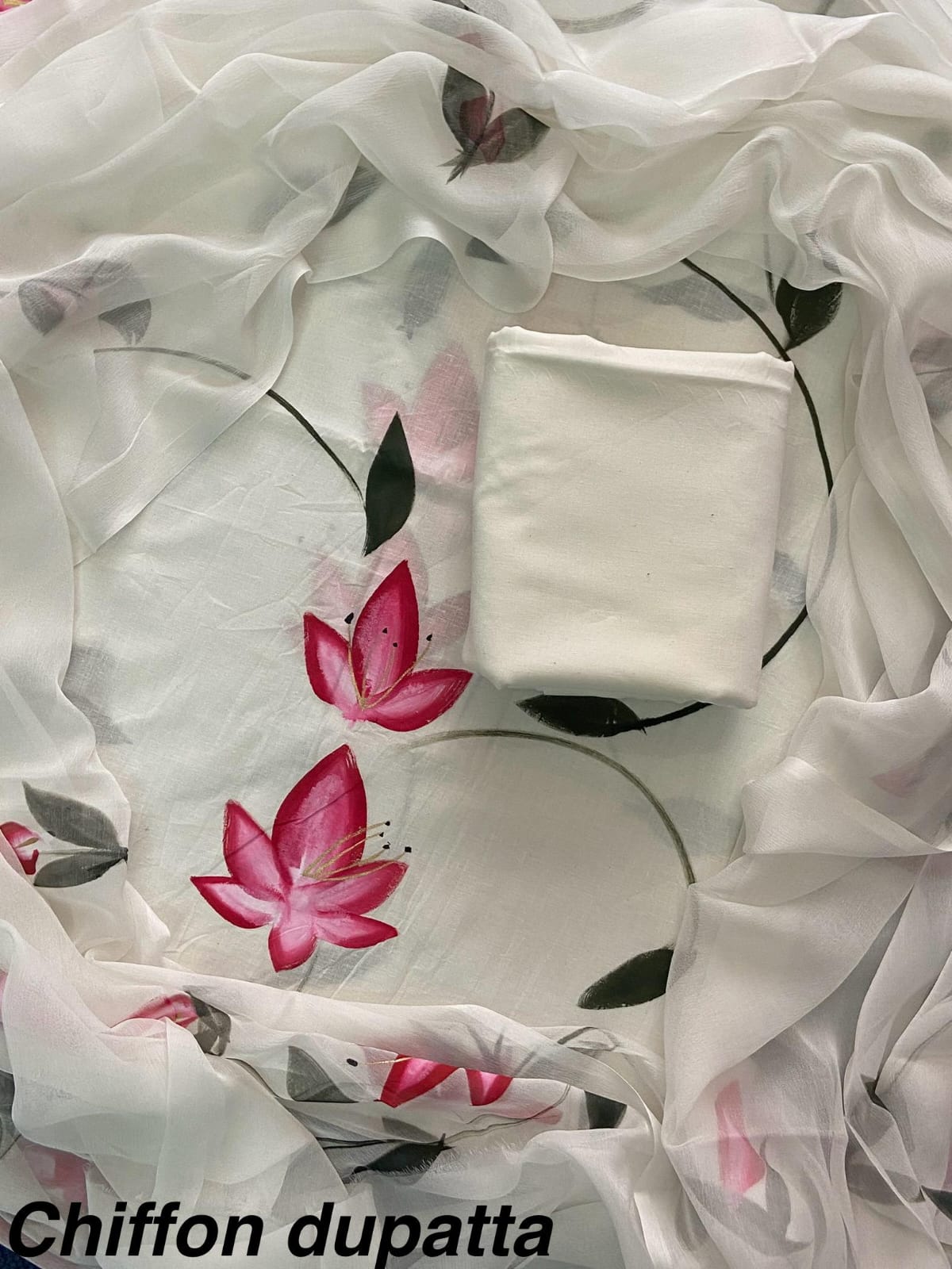 JAAL HAND BLOCK PRINT COTTON SUIT SET WITH CHIFFON DUPATTA(WACFCOTMU134))