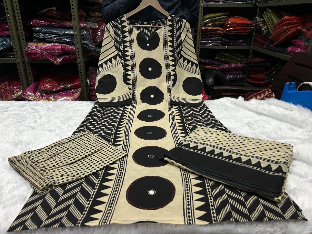 New In Ajrakh Cotton Suit Set Crafted in 100% pure cotton (RD01)