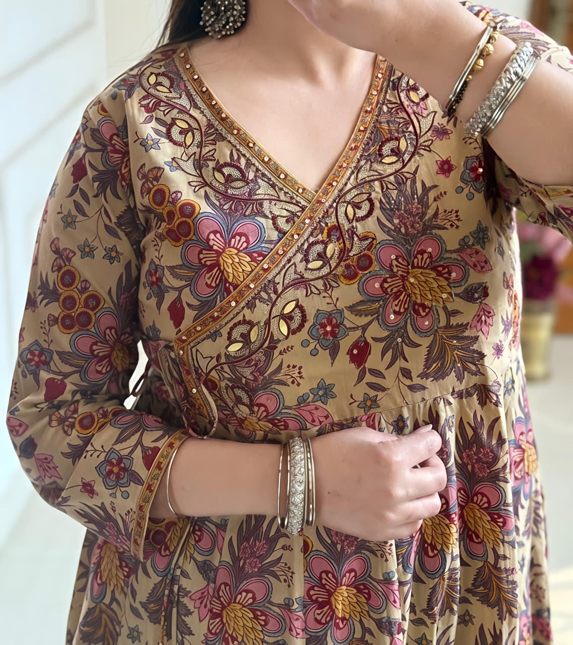 Premium Kalamkari Print Anarkali Set 🌸 (RD53)